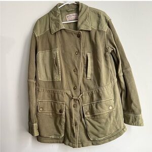 Free People We the Free Saturday Utility Olive Green Jacket